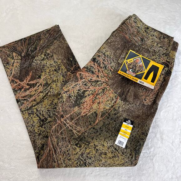 Mossy Oak 5 Pocket Jeans Men's size 34X30 NWT Straight Leg camo camouflage - Picture 1 of 8